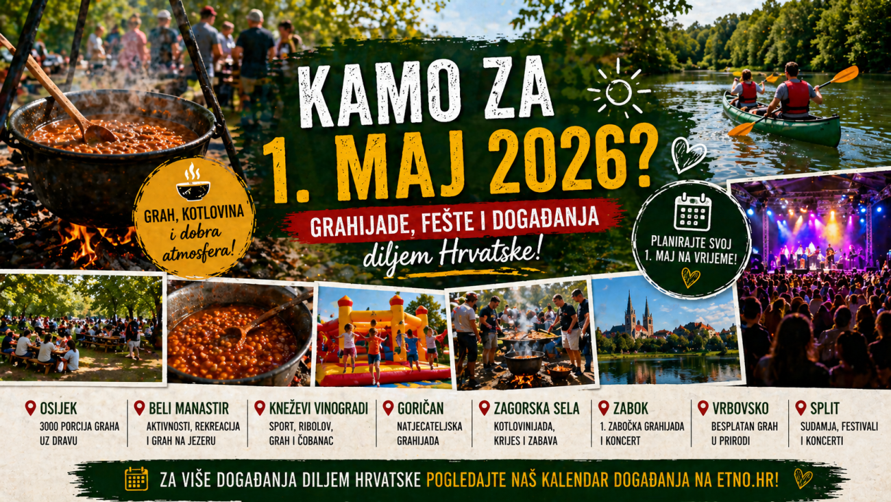 Praznik rada i ove godine diljem Hrvatske donosi raznolika događanja koja spajaju tradiciju, gastronomiju, rekreaciju i druženje na otvorenom. Od Slavonije i Baranje, preko Zagorja pa sve do Dalmacije, 1. svibnja obilježava se uz mirise graha i kotlovine, glazbu uživo i sadržaje za sve generacije. Ako još razmišljate gdje provesti Prvi maj, donosimo pregled najzanimljivijih događanja koja vas čekaju diljem zemlje. Osijek – prvomajski grah uz Dravu 🍲 Na lijevoj obali Drave kod Katakombi Grad Osijek i ove godine organizira tradicionalnu podjelu čak 3000 porcija graha. Pripremu vode Majstori kotlića Slavonije i Baranje, a uz svaku porciju posjetitelje očekuju gužvara i piće. Cijeli program prati glazba uživo, za koju će se pobrinuti Lege Band, stvarajući opuštenu atmosferu uz rijeku. Beli Manastir – aktivan dan na Šećeranskom jezeru 🌿 Šećeransko jezero postaje središte prvomajskog okupljanja uz bogat program za cijelu obitelj. Posjetitelji mogu uživati u vožnji kanuima, biciklističkim rutama i malom nogometu, dok su za djecu pripremljeni napuhanci i škola puštanja zmajeva. Tradicionalna podjela graha počinje u podne, a cijeli dan obilježava spoj prirode, rekreacije i druženja. Kneževi Vinogradi – sport, glazba i gastro ponuda ⚽ Na prostoru SRC-a Kneževi Vinogradi održavaju se Prvosvibanjski susreti uz raznovrstan program. Poseban naglasak stavljen je na dječji međunarodni nogometni turnir, ribolov i obiteljske sadržaje, dok će posjetitelji moći uživati i u besplatnom grahu i čobancu. Dodatnu ponudu čine turistički vlakić i glazbeni program. Goričan – natjecateljska grahijada 🍲 Na Šuderici se održava 4. Grahijada Goričan, gdje se ekipe natječu u pripremi graha u kotliću. Nakon višesatnog kuhanja slijedi proglašenje najboljih te podjela graha svim posjetiteljima. Događaj svake godine privlači sve veći broj sudionika i nudi opušteno druženje na otvorenom. Zagorska Sela – kotlovinijada i večernji krijes 🔥 Kotlovinijada „Za domaći kraj na Prvi maj“ okuplja ekipe koje se natječu u pripremi kotlovine, jednog od zaštitnih jela ovog kraja. Uz natjecanje, program uključuje dječje igre, rekreativni hodomet i glazbu uživo. Dan završava paljenjem tradicionalnog prvomajskog krijesa, koji daje poseban ugođaj večernjem druženju. Zabok – nova grahijada s velikim ambicijama 🎉 Na Trgu Ksavera Šandora Gjalskog održava se prvo izdanje Zabočke grahijade, uz sudjelovanje mjesnih odbora i udruga. Posjetitelje očekuje besplatan grah, natjecanje i glazbeni program uz Fresh band, a organizatori najavljuju kako bi ova manifestacija mogla postati nova tradicija. Vrbovsko – priroda i opušteno druženje 🌳 Izletište Kamačnik nudi idealno mjesto za bijeg u prirodu. Grad Vrbovsko organizira podjelu besplatnog graha uz roštilj i boravak u jedinstvenom prirodnom ambijentu. Ova lokacija posebno je privlačna za obiteljske izlete i lagano prvomajsko druženje. Split – početak Sudamje i bogat gradski program 🎶 Split početkom svibnja ulazi u razdoblje obilježavanja Sudamja, jedne od najvažnijih gradskih manifestacija. Prvi maj donosi Slatcrofest, programe na Marjanu, festivale i večernje koncerte, čime započinje višednevna proslava ispunjena događanjima za sve uzraste. Praznik rada u Hrvatskoj i ove godine pokazuje koliko su ovakva okupljanja važna za zajednicu – bilo da se radi o velikim gradskim događanjima ili manjim lokalnim feštama. Zajednički nazivnik svima je dobra hrana, opuštena atmosfera i druženje na otvorenom.