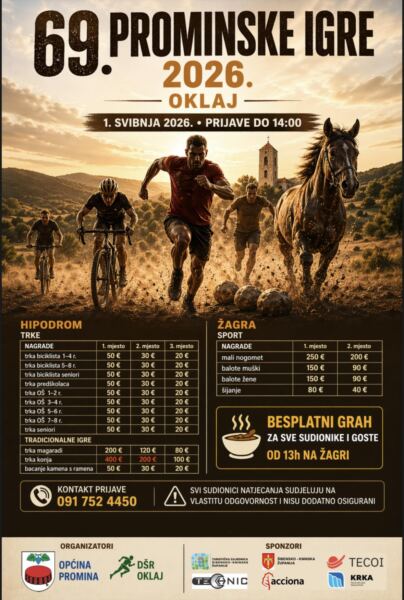 Tradicionalne 69. Prominske igre održat će se na Praznik rada