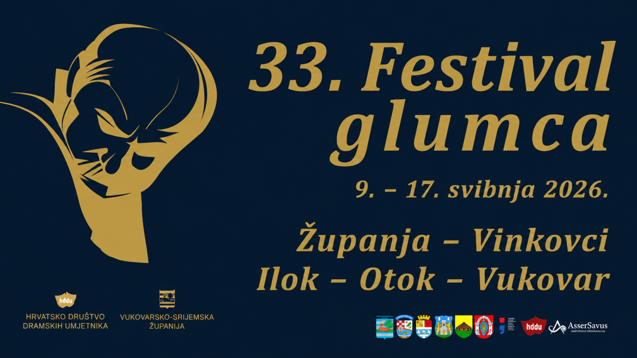 33. Festival glumca 2026 u Županji i gradovima Vukovarsko-srijemske županije
