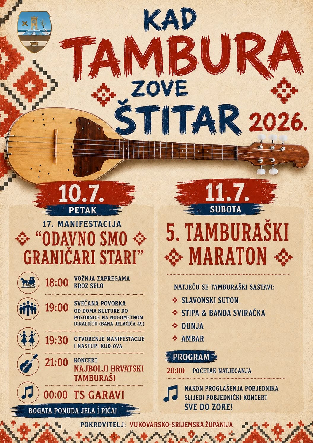 7Povorka i tamburaši na manifestaciji Kad tambura zove Štitar 2026